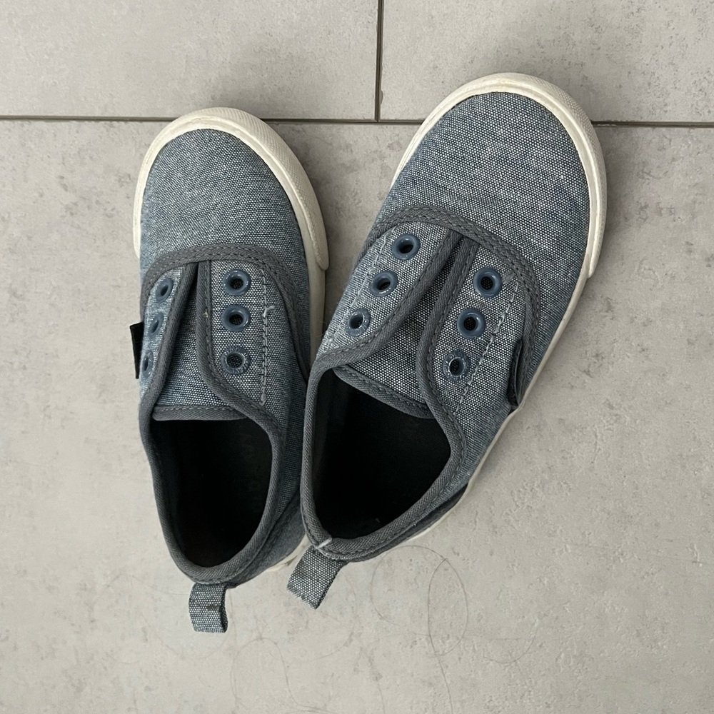 Cute toddler chambray slip-on shoes